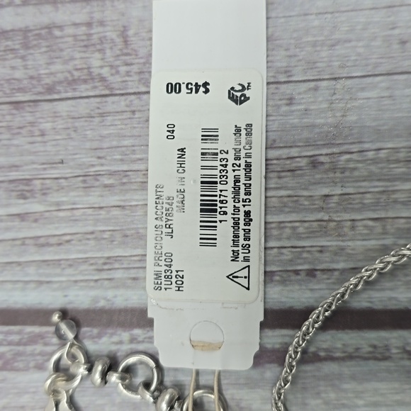 Lucky brand silver w/ turquoise charms princess/choker necklace. NWT** - Picture 2 of 4